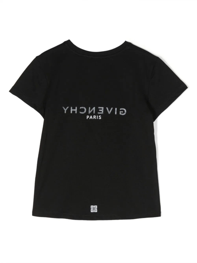 Shop Givenchy Black T-shirt With Front And Back Logo In Nero