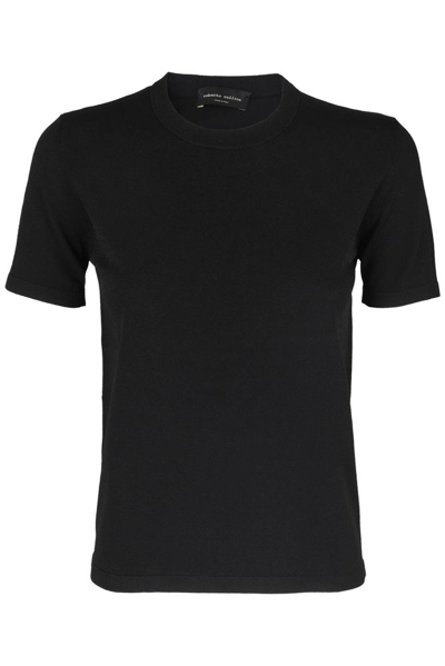 Shop Roberto Collina Crewneck Knitted T In Black
