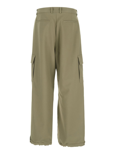 Shop Off-white Ow Embroidered Drill Cargo Pants In Green