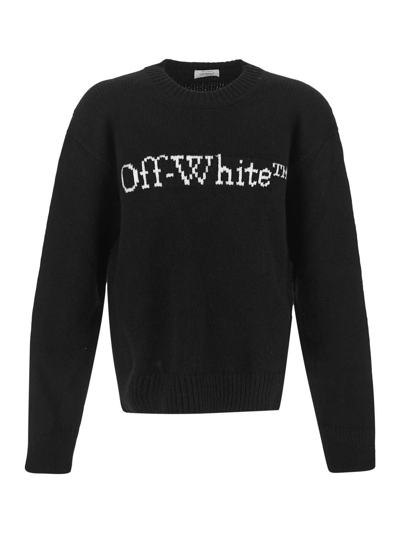 Shop Off-white Big Bookish Chunky Knit Jumper In Black