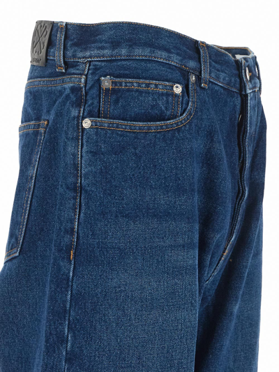 Shop Off-white Arr Tab Zip Details Skate Jeans In Blue