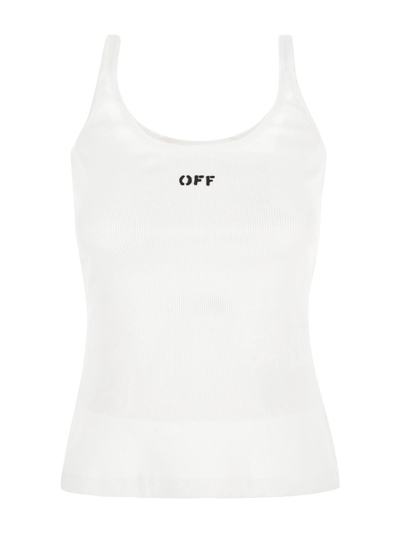 Shop Off-white Off Stramp Rib Tank Top In White