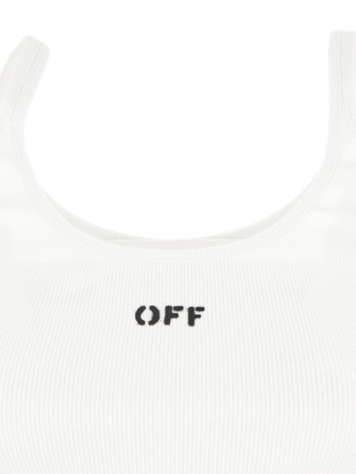 Shop Off-white Off Stramp Rib Tank Top In White