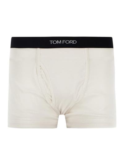 Shop Tom Ford Underwear Cotton Boxer Briefs In White