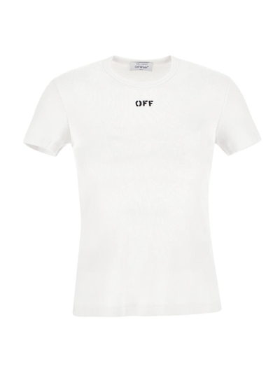 Shop Off-white Off Stamp Rib Basic T-shirt In White