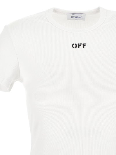 Shop Off-white Off Stamp Rib Basic T-shirt In White