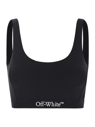 Shop Off-white Logoband Bra In Black