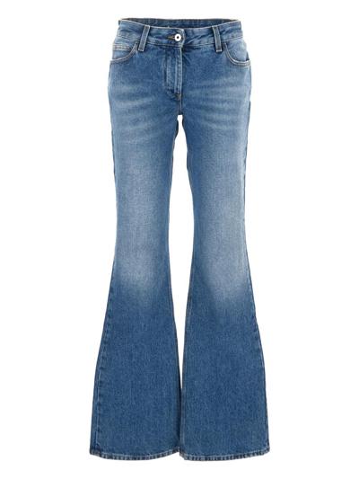 Shop Off-white Silm Flared Jeans In Blue