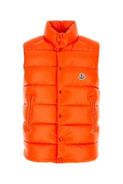 Shop Moncler Tibb Padded Vest In Orange