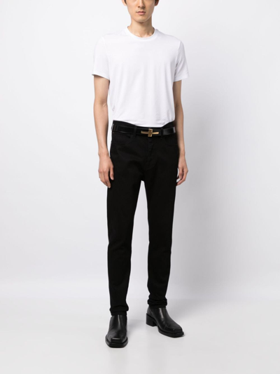 Tom Ford Placed Rib Slim-fit Lyocell And Cotton-blend T-shirt In White