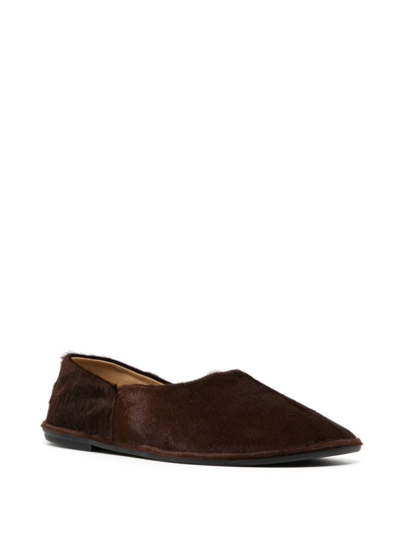 Shop The Row Canal Pony Hair Loafers In Brown