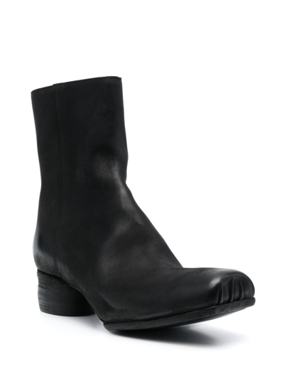 Shop Uma Wang 45mm Zip-up Leather Ankle Boots In Black