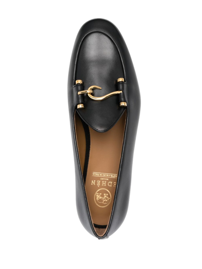 Shop Edhen Milano Hook-detail Leather Loafers In Black