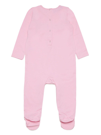 Shop Dsquared2 Logo-print Crew-neck Babygrow In Pink