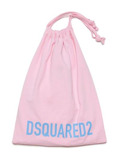 Shop Dsquared2 Logo-print Crew-neck Babygrow In Pink