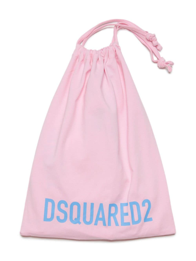 Dsquared2 Logo-print Crew-neck Babygrow In Pink