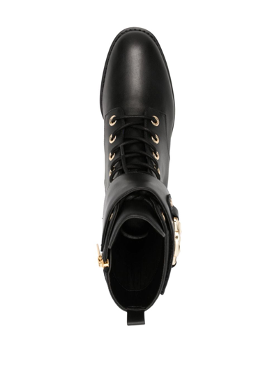 Michael Michael Kors Rory Lace-up Leather Boots In Black