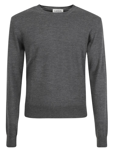 Shop Lanvin Long Sleeved Ribbed In Grey