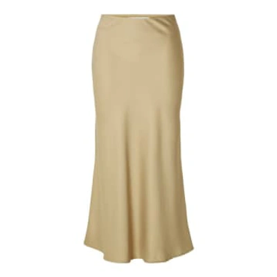 Shop Selected Femme Cornstalk Satin Skirt