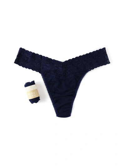 Hanky Panky Supima® Cotton Original Rise Thong Navy In Blue