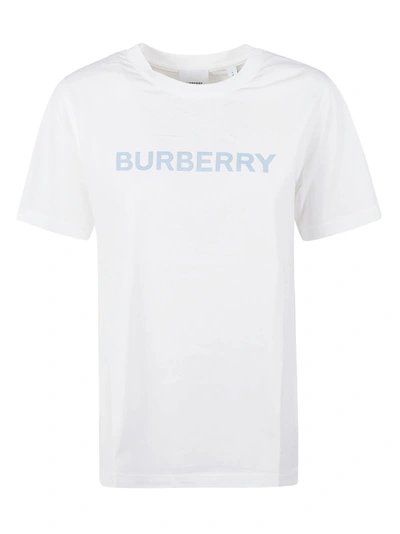 Shop Burberry Margot T-shirt In White/blue
