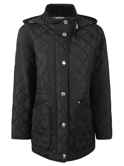 Shop Burberry Quilted Down Jacket In Black