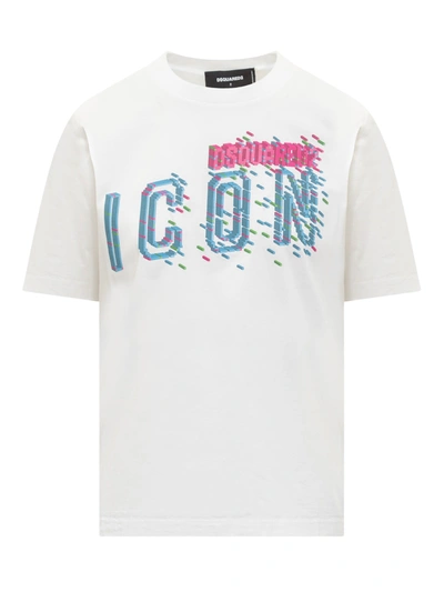 Shop Dsquared2 Icon Pixeled T-shirt In White