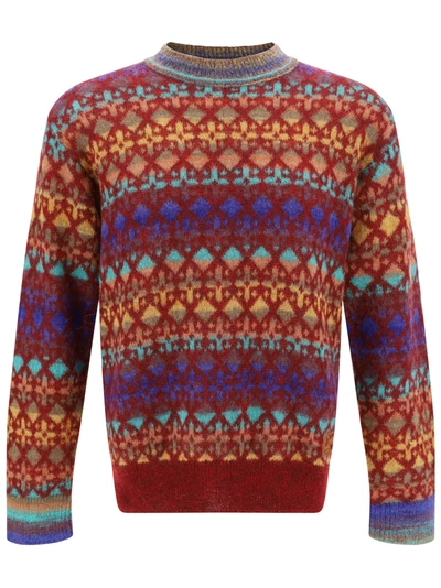 Shop Dsquared2 Sweater In Bordeau Multicolor