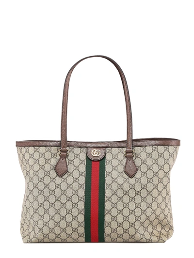 Shop Gucci Ophidia Shoulder Bag In Beige