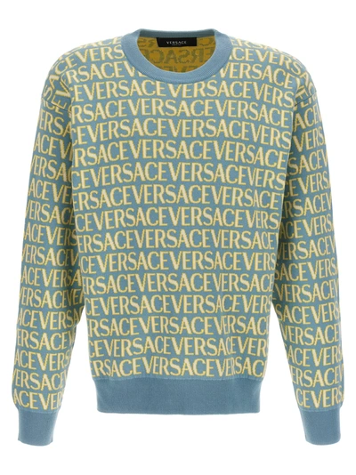 Shop Versace Allover Capsule La Vacanza Sweater In Multicolor