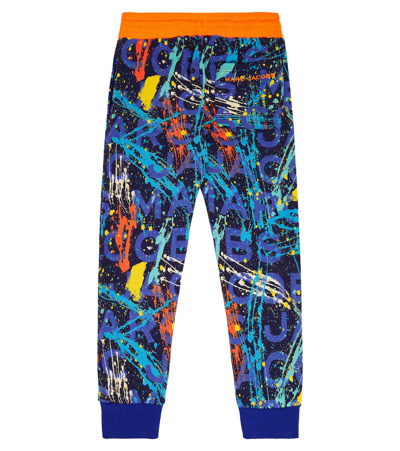 Shop Marc Jacobs Printed Cotton Blend Sweatpants In Blue
