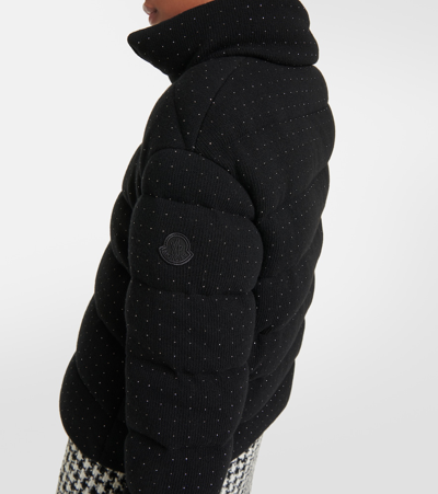 Shop Moncler Effraie Embellished Wool Down Jacket In Black