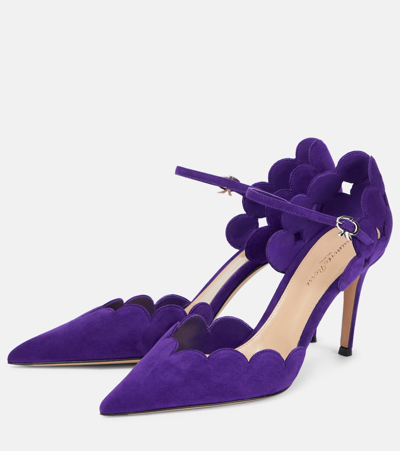 Shop Gianvito Rossi Suede Pumps In Purple