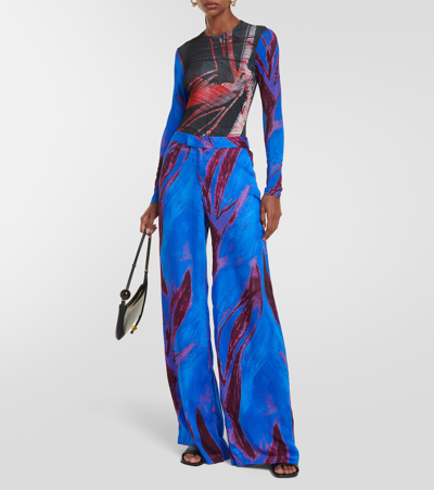 Shop Louisa Ballou Printed Jersey Top In Multicoloured