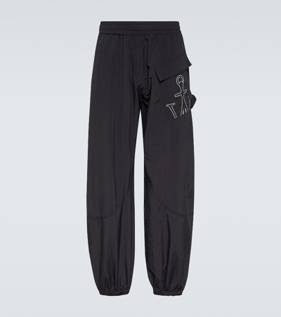 Shop Jw Anderson Twisted Nylon Sweatpants In Black