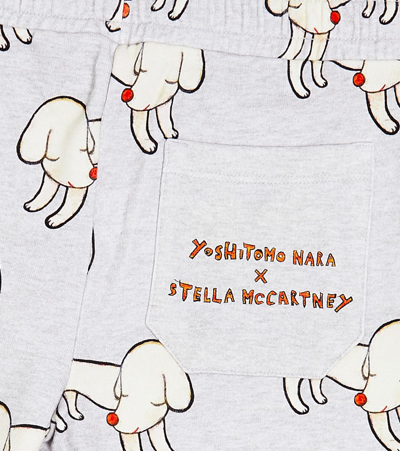 Stella Mccartney X Yoshitomo Nara Cotton Jersey Shorts In Grey