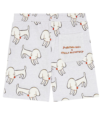 Stella Mccartney X Yoshitomo Nara Cotton Jersey Shorts In Grey