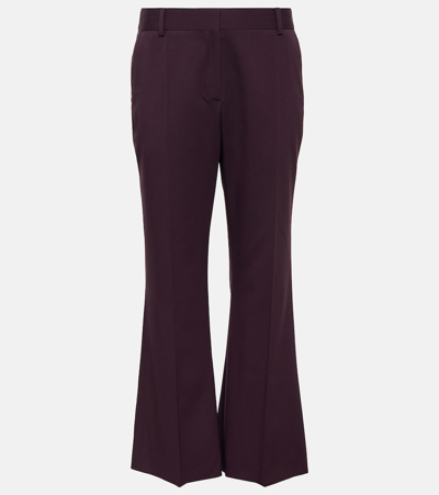 Shop Altuzarra Fossett Wool Flared Pants In Purple