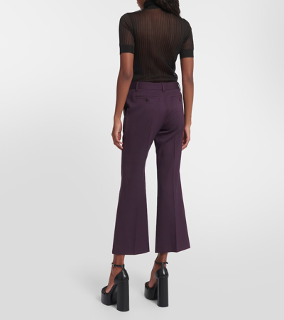 Shop Altuzarra Fossett Wool Flared Pants In Purple