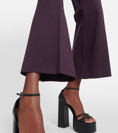 Shop Altuzarra Fossett Wool Flared Pants In Purple