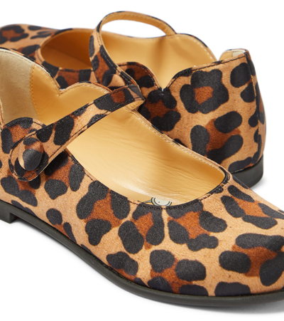 Christian Louboutin Girl's Melodie Scalloped Leopard-print Flats, Toddlers/kids In Brown