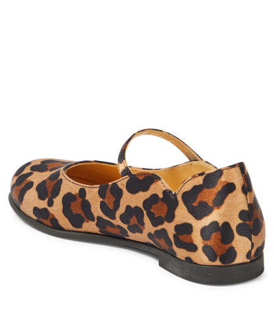 Shop Christian Louboutin Melodie Printed Satin Ballet Flats In Brown