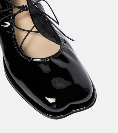 Shop Simone Rocha Patent Leather Ballet Flats In Black