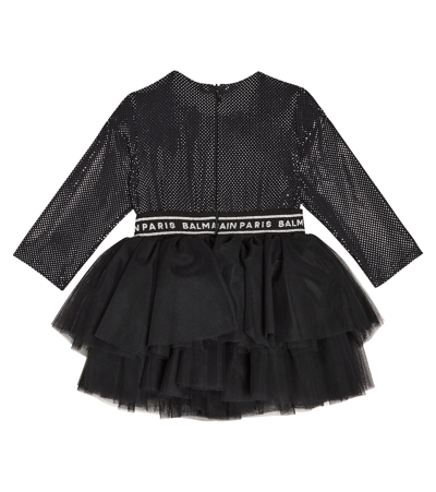 Balmain Baby Tiered Dress In Black
