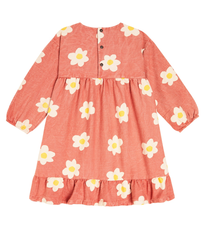 Shop Bobo Choses Floral Cotton Dress In Pink