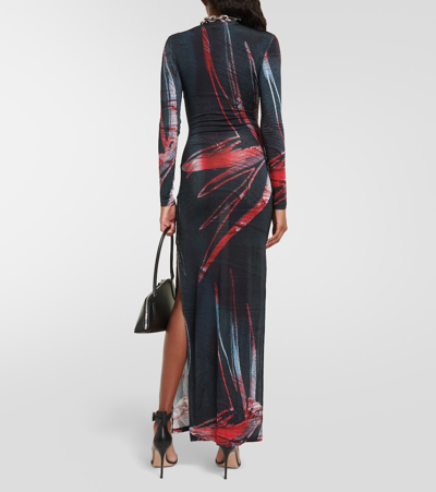 Shop Louisa Ballou Printed Jersey Maxi Dress In Multicoloured