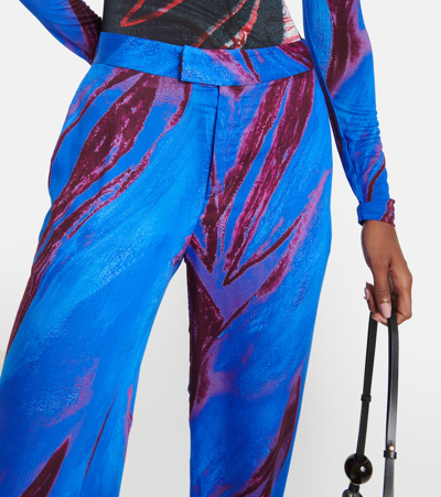 Shop Louisa Ballou Printed Wide-leg Pants In Multicoloured