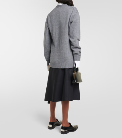Jil Sander Wool Cardigan In Grey