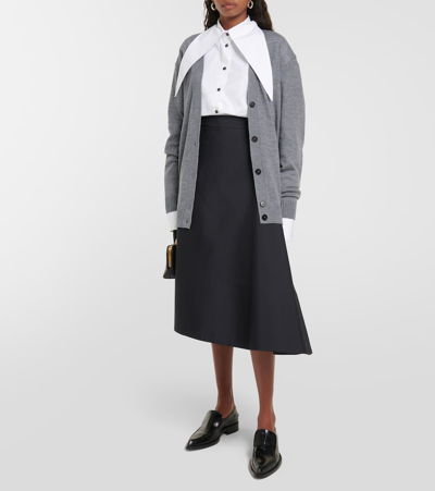 Jil Sander Wool Cardigan In Grey