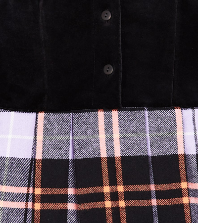 Paade Mode Checked Cotton Dress In Black
